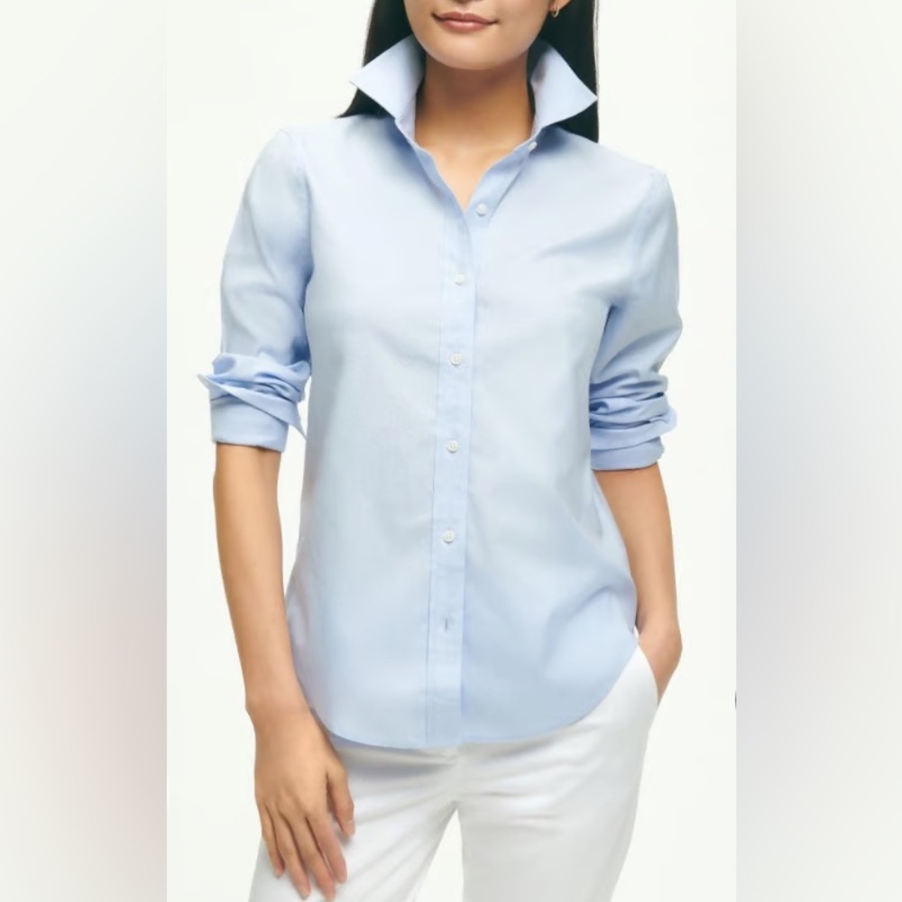 Brooks Brothers Light Blue Fitted Cotton Dress Shirt